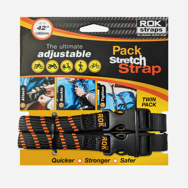 Rok Straps ROK Pack Adj Strap Blk/Org Reflective 2 Pack (360)